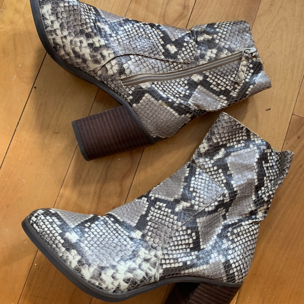 Steve Madden Snake Skin Heeled Booties